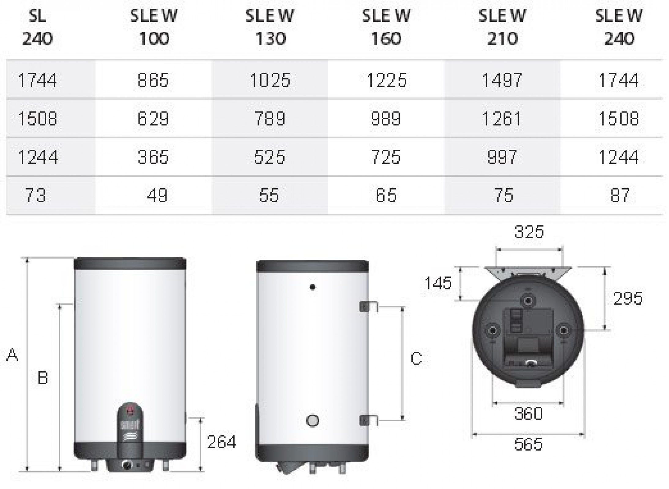 Комбинированный водонагреватель ACV Smart Line SLE W 203 л