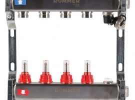 Коллектор из нержавеющей стали ROMMER с расходомерами &mdash; ваш надежный помощник для отопления...