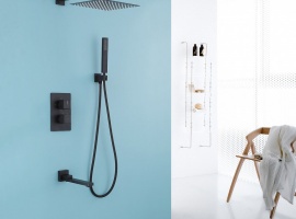 Душевая система ABBER Daheim AF8250B

С термостатом и квадратным верхним душем. Черный матовый цв...