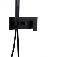 Душевая система ABBER Daheim AF8217B с черной матовой отделкой и скрытым монтажом &mdash; элегант...