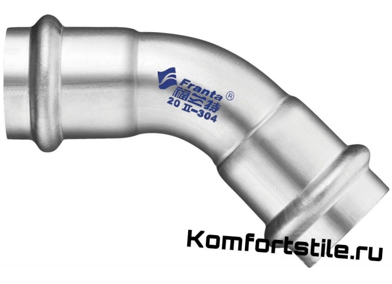Угольники Franta 45° ВПР-ВПр из нержавеющей стали SUS 316L 108мм