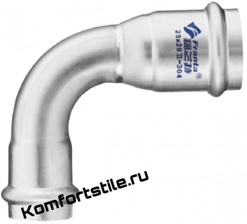 Угольники переходные Franta 90° ВПр-ВПр из нержавеющей стали SUS 316L 54x22мм